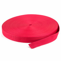 50 Meter Polypropylen Gurtband 40mm Breit Farbe: Rot
