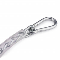 Anbindekette 140cm ummantelt mit Panikhaken + Karabiner Hängerkette Anbinder