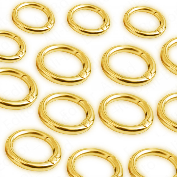 Marwotec Karabinerhaken Rund 25mm vermessingt Gold farben runder Karabinerhaken