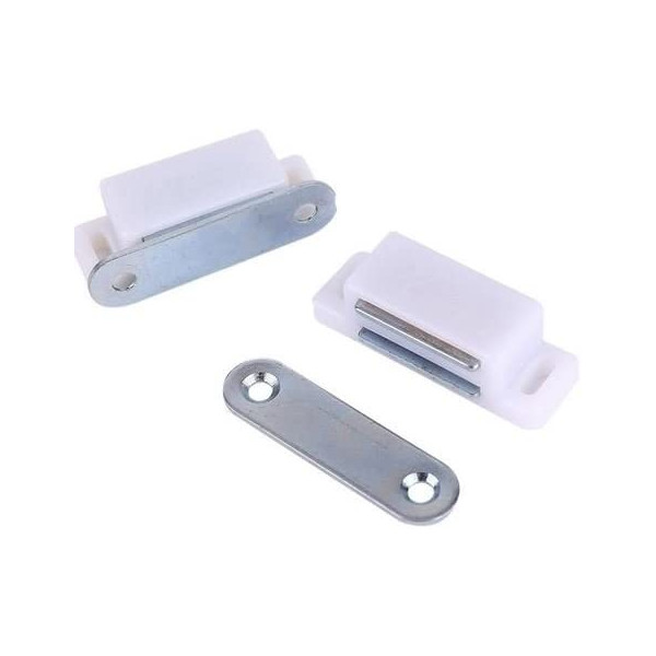 5 Stück Magnetschnäpper Magnetverschluss für Schrank Möbel mit Gegenplatte Weiß