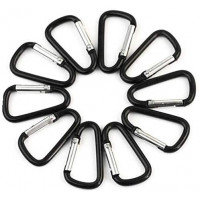 20x Aluminium Karabiner 4x40mm Aluminium Karabinerhaken Schwarz Schlüssel Haken aus Aluminium 4x40mm 2