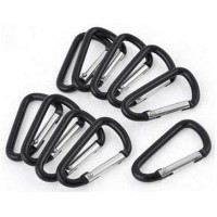20x Aluminium Karabiner 4x40mm Aluminium Karabinerhaken Schwarz Schlüssel Haken aus Aluminium 4x40mm 3
