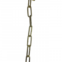 Rundstahlkette 3mm langgliedrig á 2,50m vermessingt Gold farbende vermessingte Lampenkette 2,50m lang | DIN 5685 geschweißt ø 3mm 4