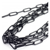 Stahlkette schwarz 5m DIN 5685 5,0mm geschwei&szlig;t &oslash; 5mm langgliedrig in Enden &aacute; 5,0 Meter
