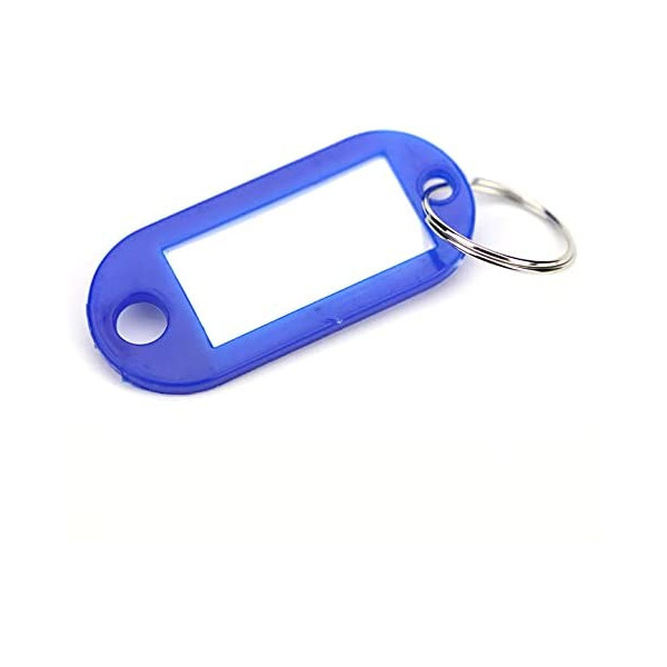 100x Kunststoff Schlüsselanhänger Etikett beschriftbar neonpink Schlüsselring 