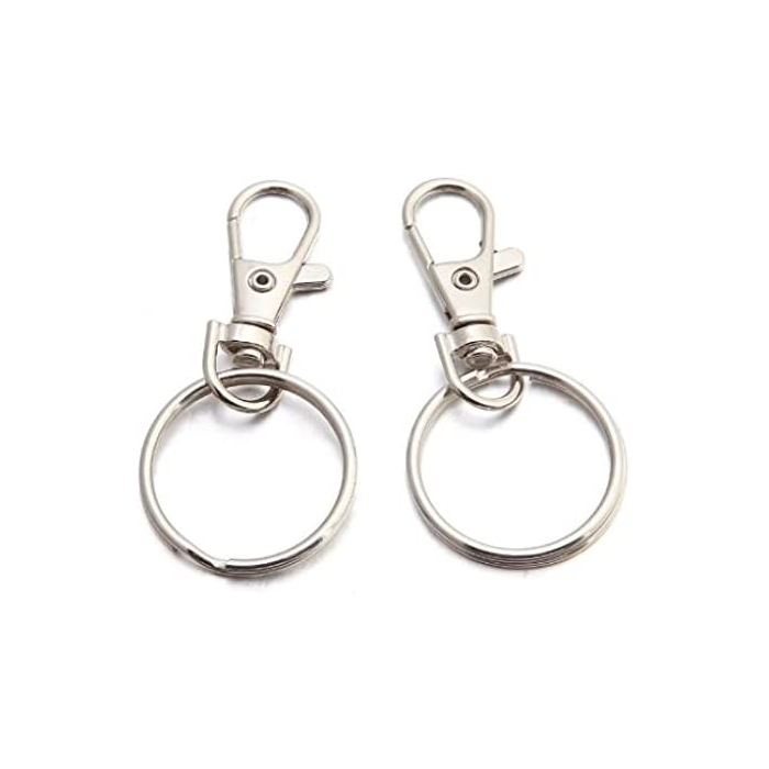 8er Set Karabinerhaken Mit Schlüsselring – Edelstahl, Drehbar, Für Schlüssel, Taschen & DIY