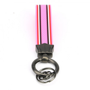 Design Schlüsselanhänger Pink mit rundem Karabiner