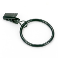 10x Gardinenring mit Klammer 35mm Durchmesser Schwarz  Mehrzweck Vorhang Clip Gardinenstange Gardinenringe Vorhangringe mit Clips Schwarz 3
