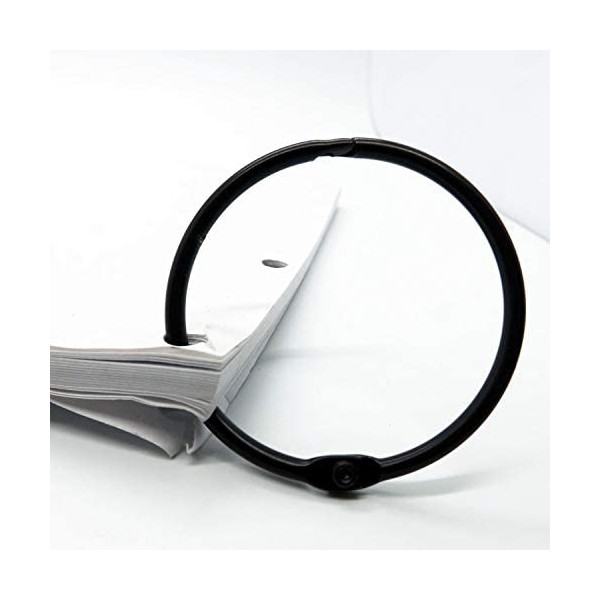 100x Marwotec Klapp-Heftring mit Schlüsselring | Ø 38 mm | Stahl schwarz