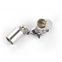 Edelstahl Karabiner-Verschluss für 4mm Bänder Schmuckverschluss Ketten-Verschluß