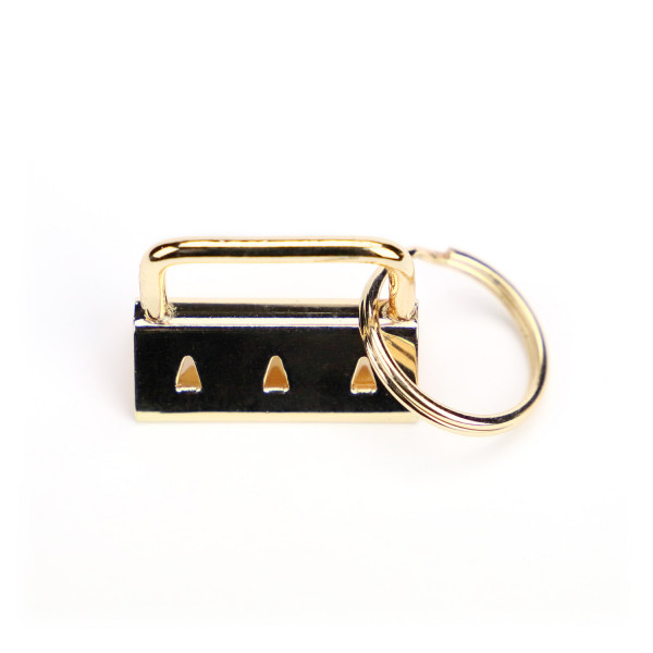 Schlüsselband Rohling 30mm Rosé Gold farbend mit Schlüsselring montiert