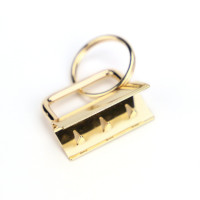 5 - 50 Stk Schl&uuml;sselband Rohling 30mm Ros&eacute; Gold farbend mit Schl&uuml;sselring montiert