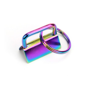 25er Pack Schl&uuml;sselband Rohling 30mm Regenbogen farbend mit Schl&uuml;sselring montiert