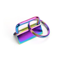 25x Schlüsselband Rohling 25mm Regenbogen farbend mit Schlüsselring montiert