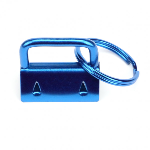 5 - 50x Schlüsselband Rohling 30mm Blau mit Schlüsselring montiert
