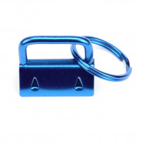 25er Pack Schl&uuml;sselband Rohling 30mm Blau mit Schl&uuml;sselring montiert
