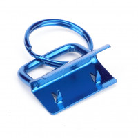 25x Schlüsselband Rohling 30mm Blau mit Schlüsselring montiert