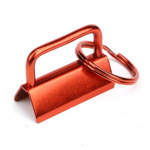 5 - 50er Pack Schl&uuml;sselband Rohling 30mm ROT mit Schl&uuml;sselring montiert