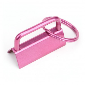 5 - 50er Pack Schl&uuml;sselband Rohling 25mm ROSA mit...