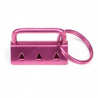 5 - 50er Pack Schl&uuml;sselband Rohling 25mm ROSA mit Schl&uuml;sselring montiert
