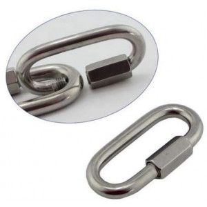 1 - 10 Stk. Kettenglied  Kettenverbindungsglied - 6mmx45mm Rapidglied Edelstahl Schraubverbinder