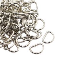 10x Halbrund Ringe D-Ringe 16mm aus Stahl, vernickelt und geschweißt