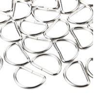 10x Halbrund Ringe D-Ringe 16mm aus Stahl, vernickelt und geschweißt