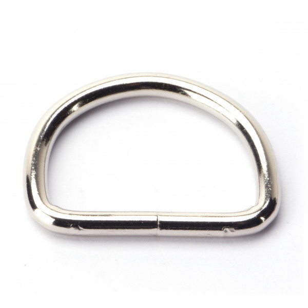 Halbrund Ringe D-Ringe 20mm aus Stahl, vernickelt und geschweißt
