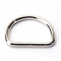 10x Halbrund Ringe D-Ringe 25mm aus Stahl, vernickelt und geschweißt 1